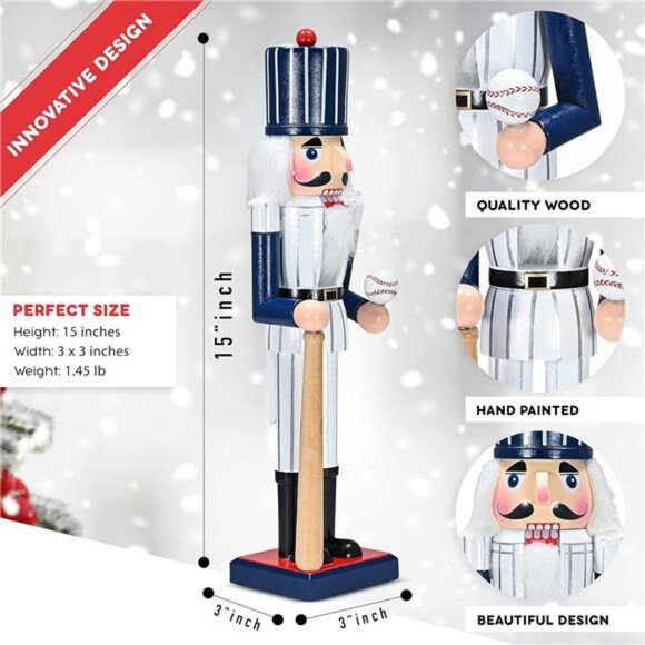 Christmas Baseball Player Nutcracker - Baseball Player...
